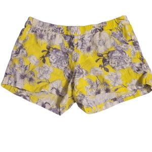 Kut From The Kloth Yellow Linen Floral Shorts